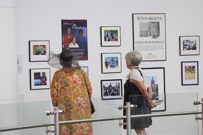 Attendees at the Embracing Possibilities Exhibit